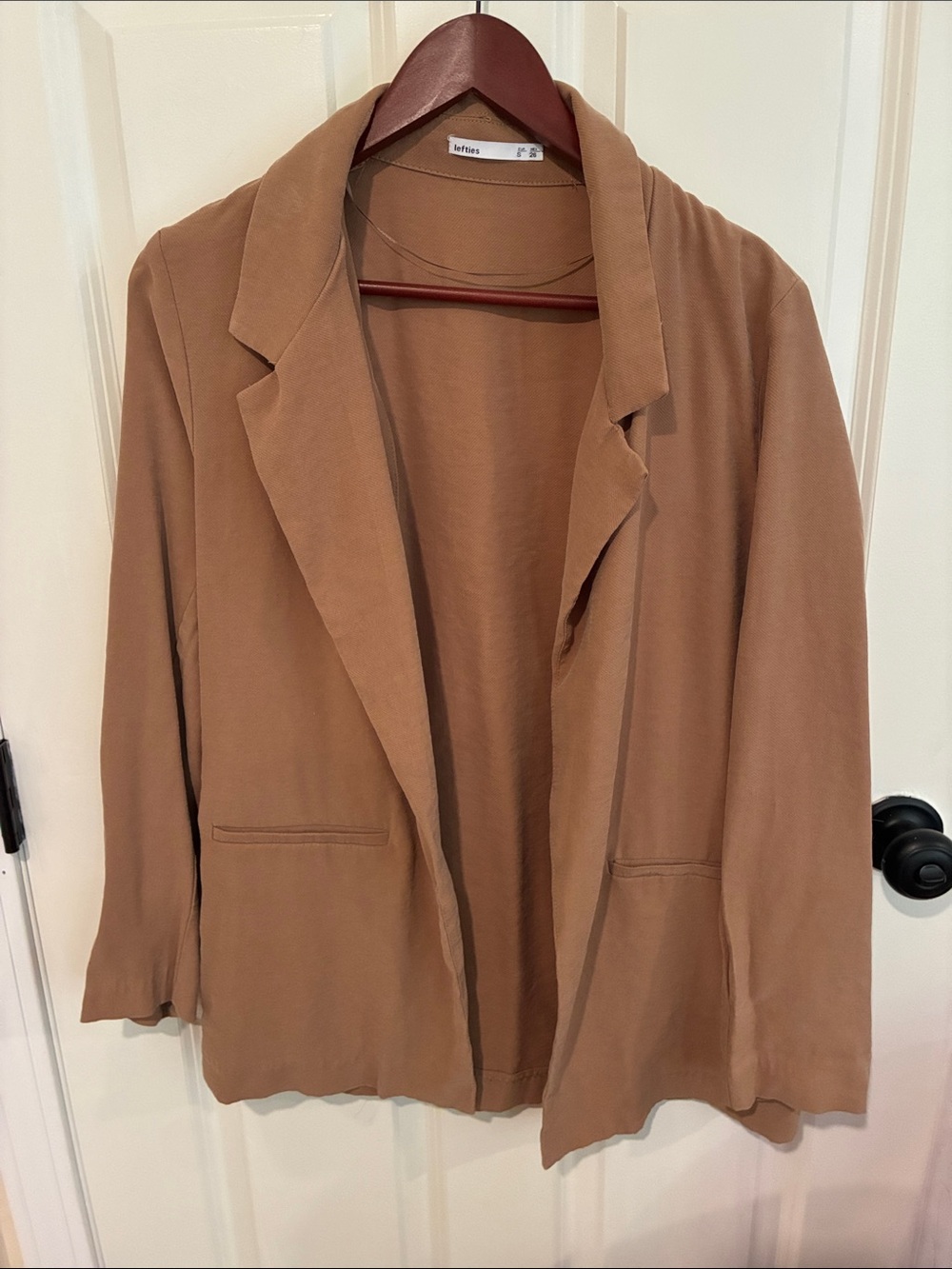 Relaxed Open-Front Blazer in Camel